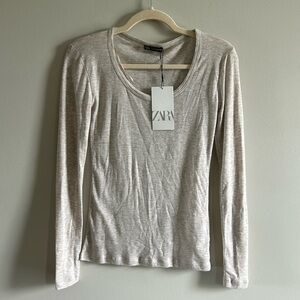 Zara long sleeve scoopneck tee
